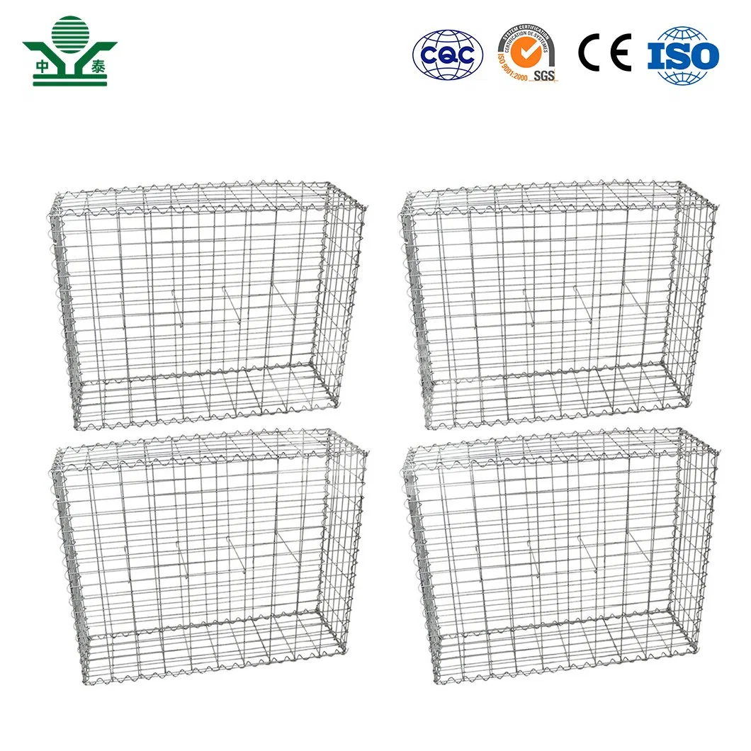 Zhongtai Gabion Rock Box China Atacadistas soldados Gabion Stone Basket 50X50 mm 50X100 mm Gavanized Gabion