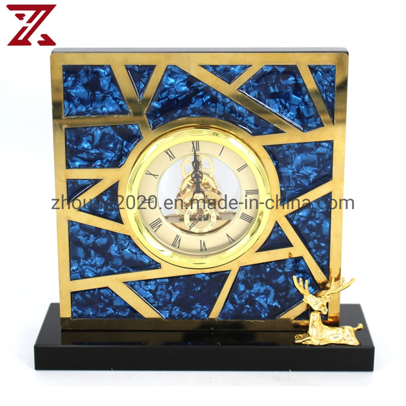 Factory Customize Vintage Table Clock Office Decor Antique Handcraft Square Desk Table Clock