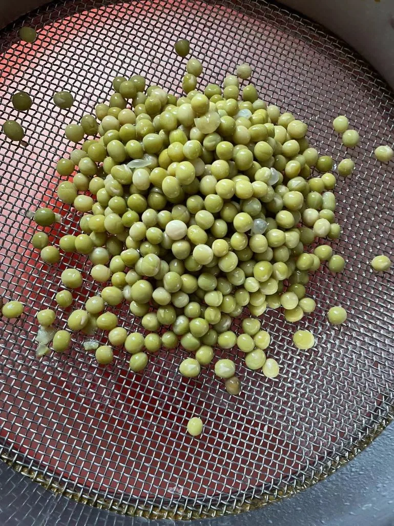 Conservas conservas en latas de guisantes verdes