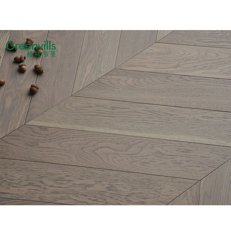 Hottest! 45 Degree White Oak Wood Flooring Chevron Parquet for Indoor