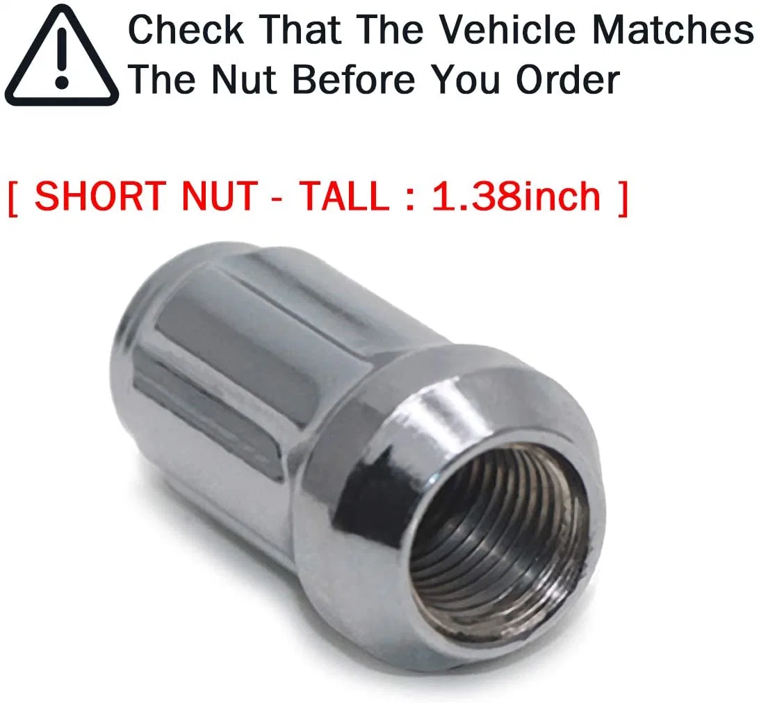 Chrome Bulge Spline Nuts 1.38" Tall Locking Lug Nuts M14X1.5