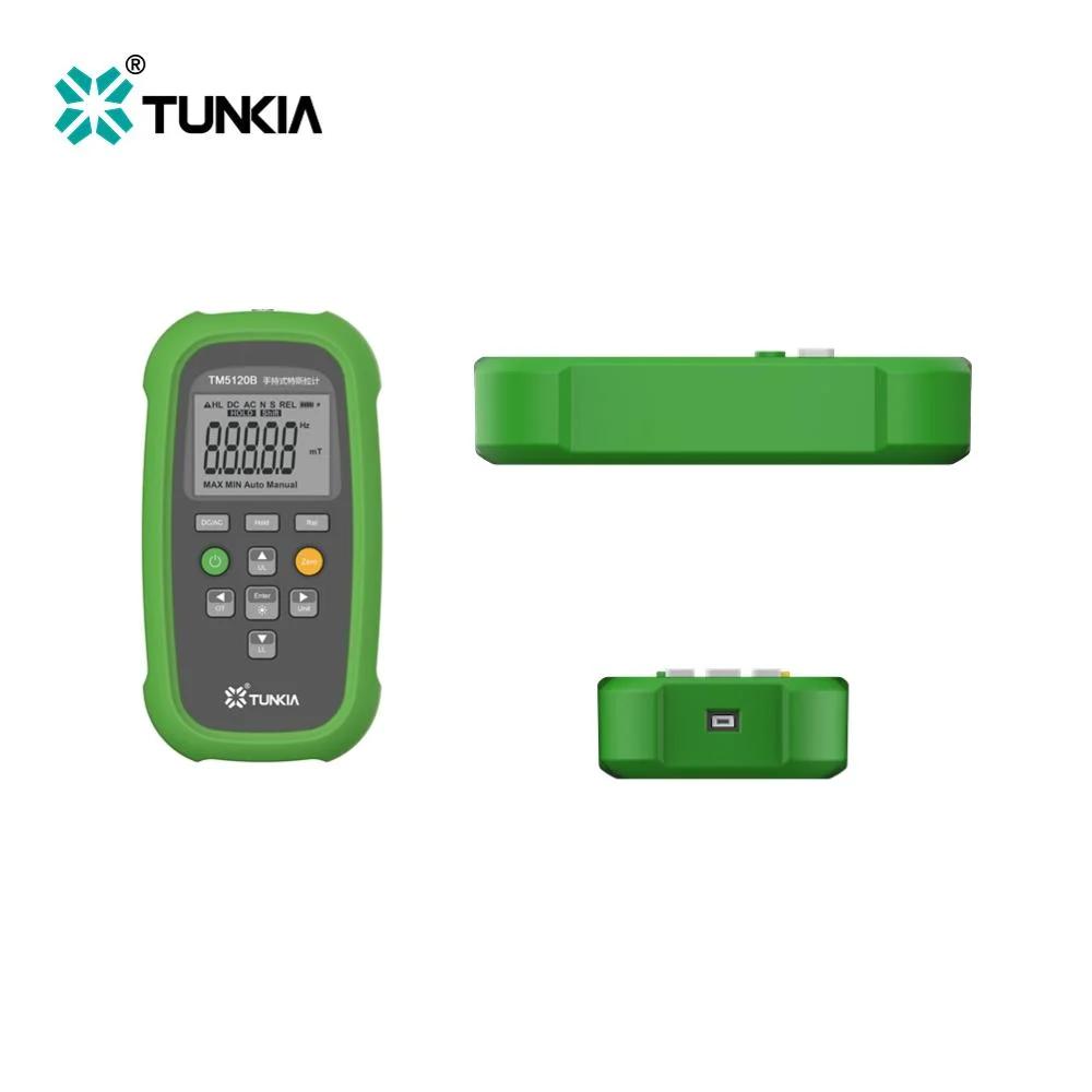 TUNKIA 3000 Mt portátil digital AC DC EMF flujo magnético Medidor Magnetómetro Tesla Medidor Gauss con pantalla de poste NS Y retroiluminación