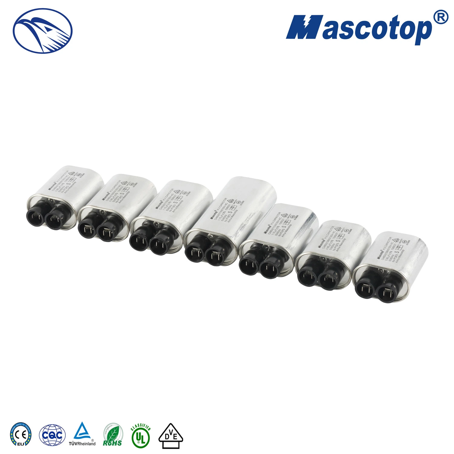 0.5-1.2UF Mascotop de polipropileno de 50pcs/Carton 0.5-1.4UF 2100V 2300V de alimentación de condensadores de alta tensión