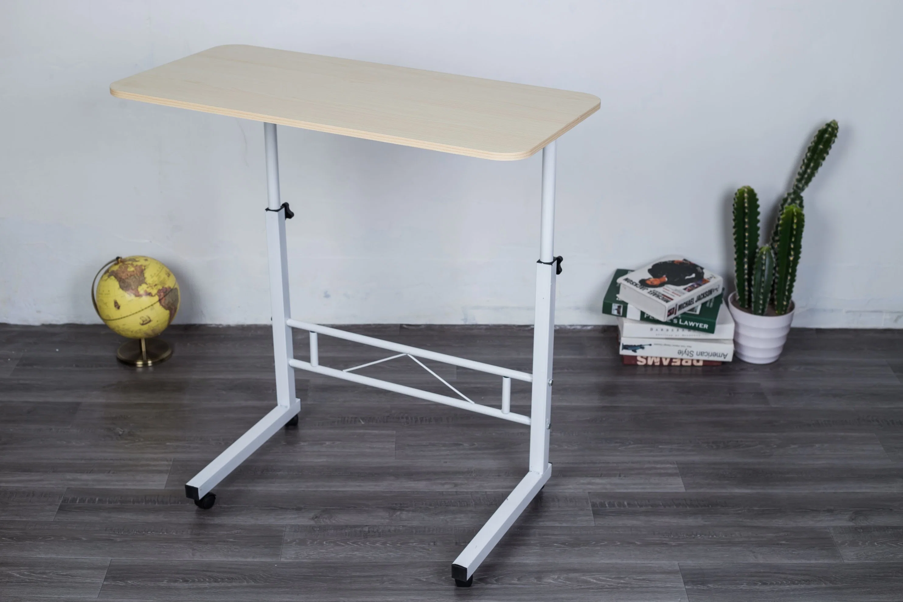 Bed Beside Table Adjustable Height Computer Desk Lifting Laptop Table with Wheels