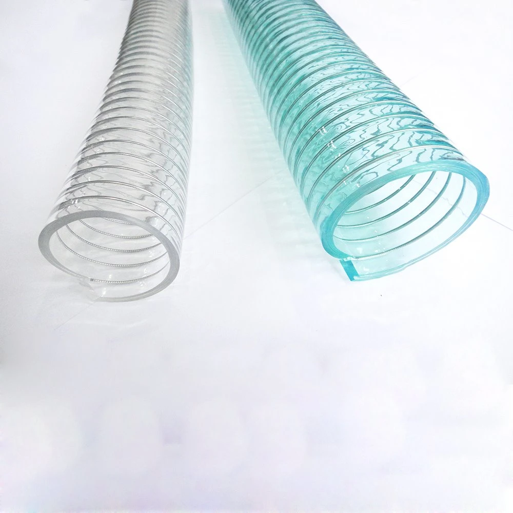 Factory Direct Clear Spiral Steel Wire Reinforced PVC Water Fuel Flexible Hose Duct