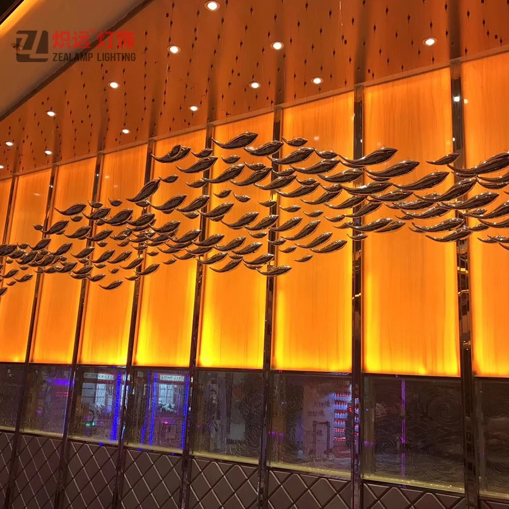 Interior moderno projeto insuflado feitos à mão lustre de peixe para o Hotel