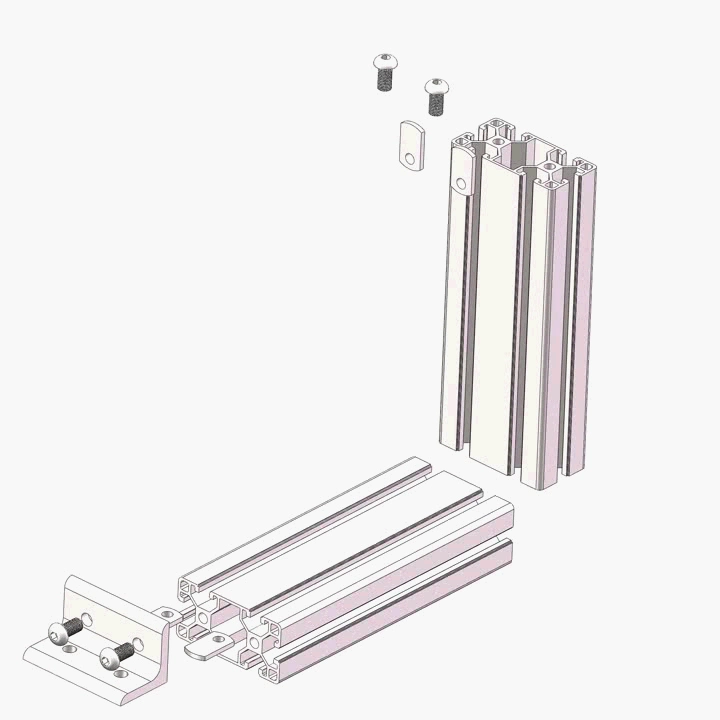 Estante flotante Chinamanufacturer Soporte de esquina de transición estándar de 4 agujeros 3060 Para accesorios de perfil de aluminio