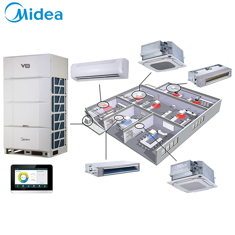 Midea Auto Snow-Blowing Function 40kw Smart Aircon Multi Split Aircon Vrf Air Conditioning System for Shopping Malls