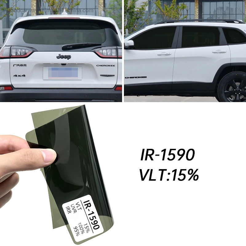 IR-1590 OEM de alta calidad Autoadhesiva 2mil Anti-Scratch aislamiento térmico de UV PET100% Nano Ceramic película para la seguridad de la ventana del coche