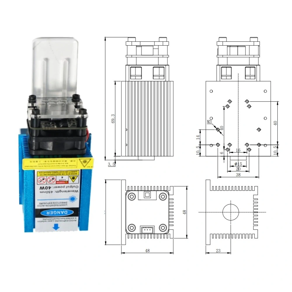 Diode 40W Laserkopf für Sperrholz-Schneiden