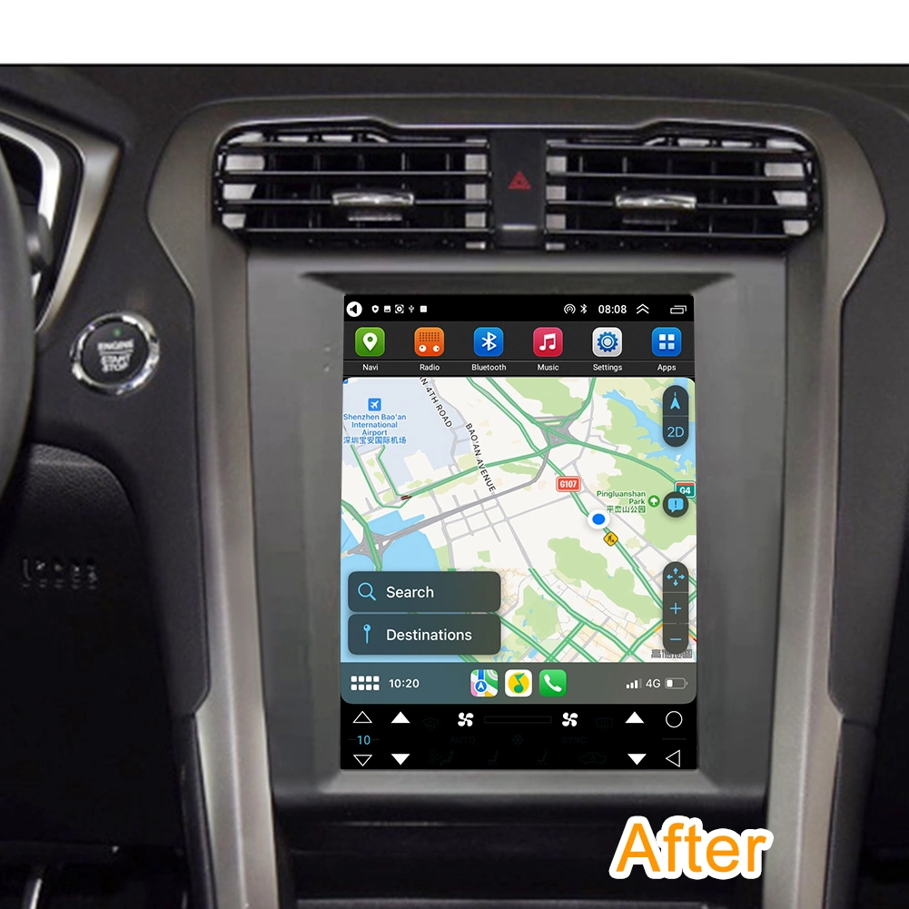 Vídeo para coche pantalla vertical completa Navegación GPS para Ford Mondeo 2012 2013 2014 2015 4+64GB Reproductor multimedia para coche