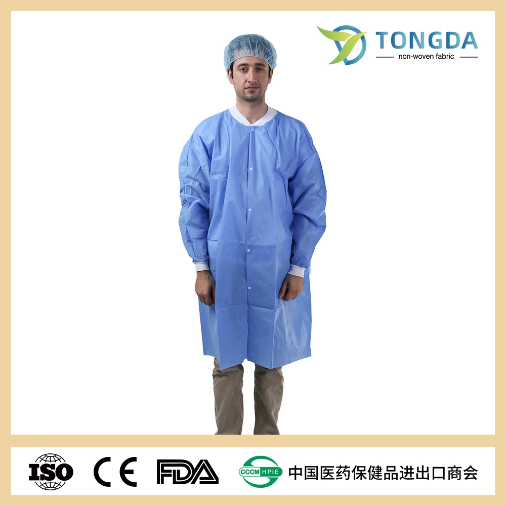 Protective clothing Lab coat Disposable PP/SMS Work Suit Isolation Gown Waterproof LabCoat