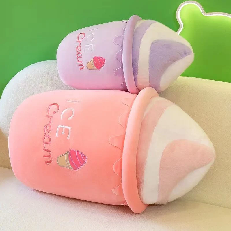 Cute Colorful helado lanzar almohada Plush Toy