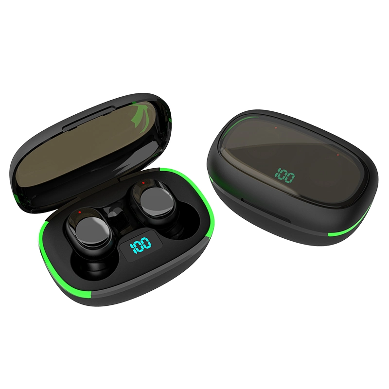 Humanized Design Black Tws Earbuds Wireless Headphone Bluetooth Headset with Recharging Bin for Mobile Phone