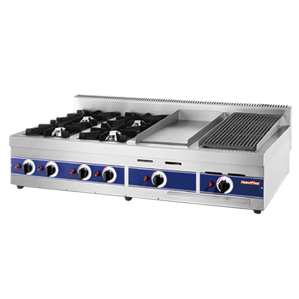 Sample Customization 4 Burners Gas Range Gas Griddle Gas Grill with Multifunction (HGR-64GL)