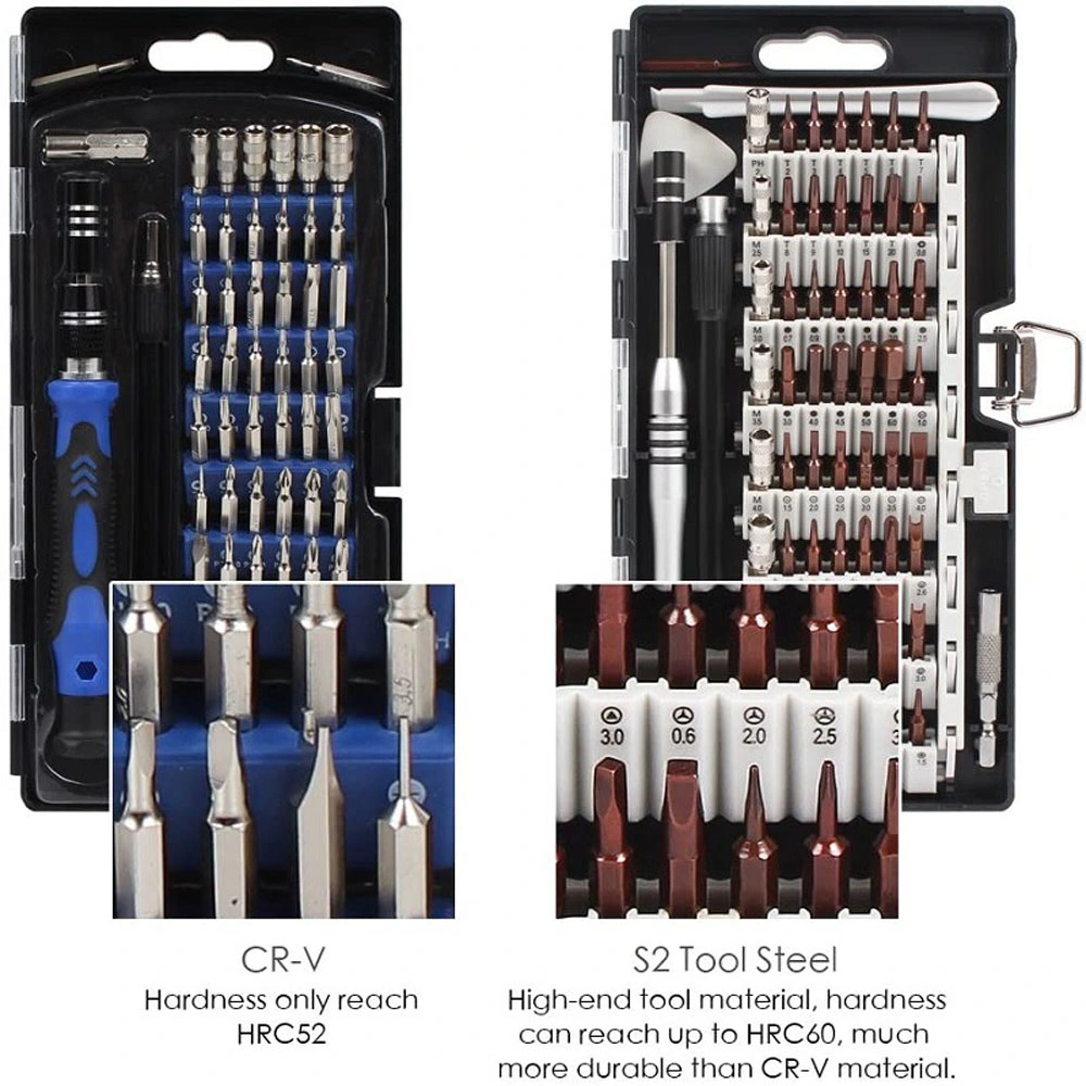 63 en una caja de herramientas multifunción destornillador mecánico Kit mano Box Set de reparación perforación Hardware destornillador inalámbrico Herramientas para el equipo host de la reparación de la cámara