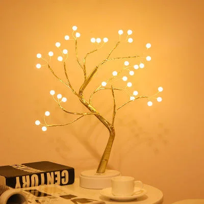 LED Copper Wire Shimmer Tree Light 108 LED 36 LED Pearl Battery USB Touch Switch Night Light Bonsai Tree Light Table Tree Lamp