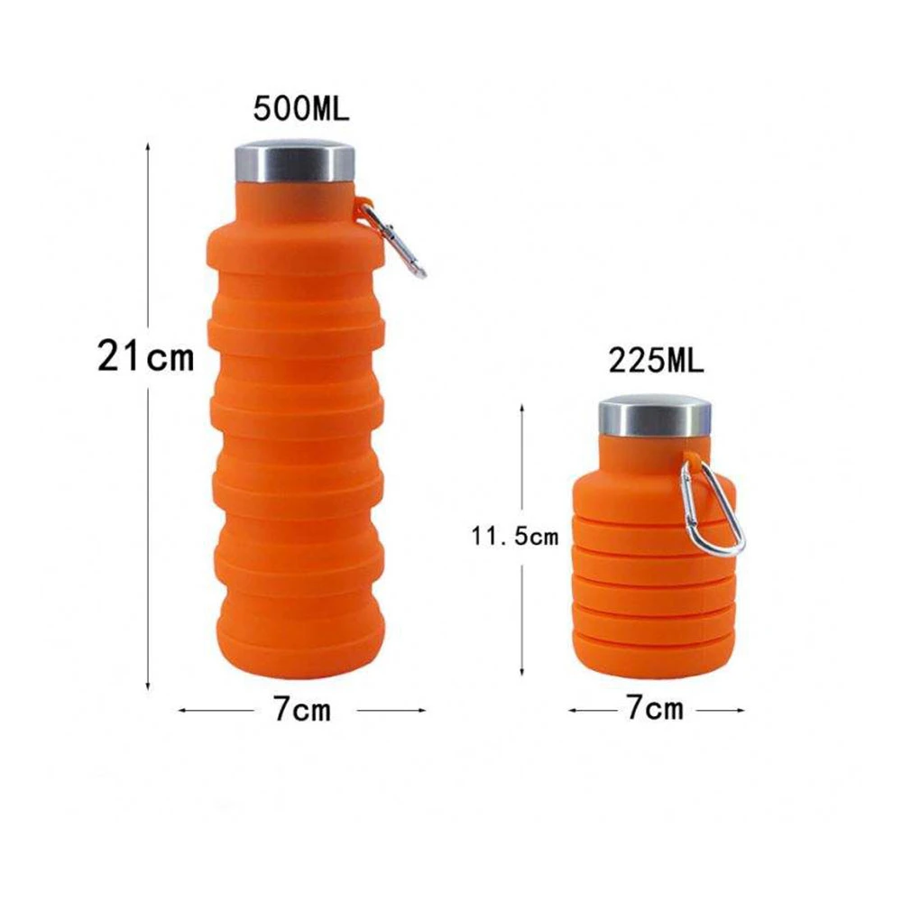 Outdoor Sports Silicone Water Bottle Fashion Portable Leakproof Travel Retractable Silicone Kettle