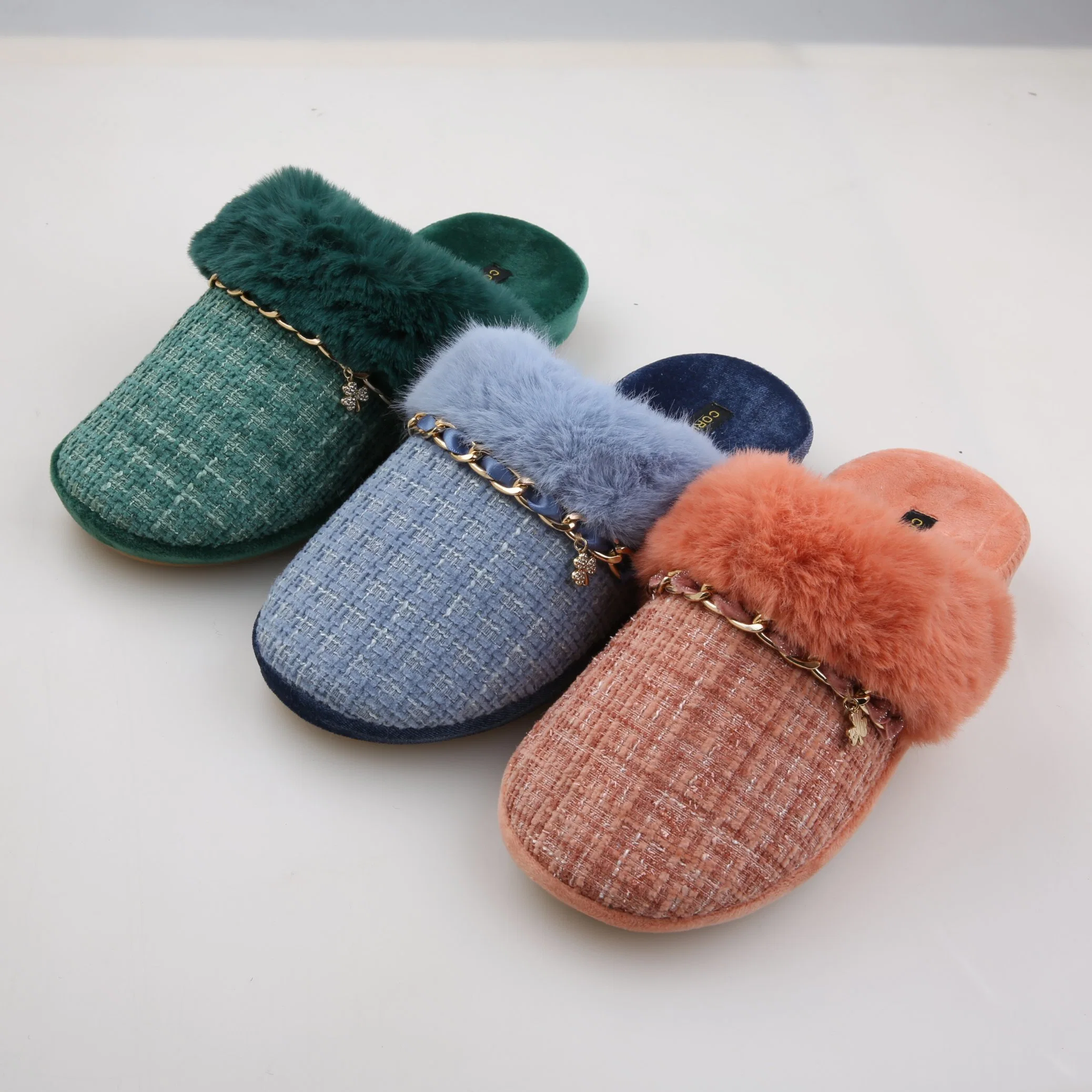 Утренняя обувь унисекс с плюшом Corifei Cute для дома Распродажа Pink Fliffy Fur Winter
