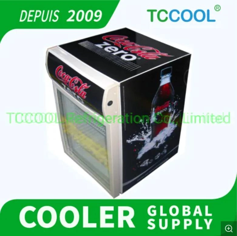 Counter-Top Beverage Chilling Sub-Zero Glass Door Display Showcase Refrigerator Cooler