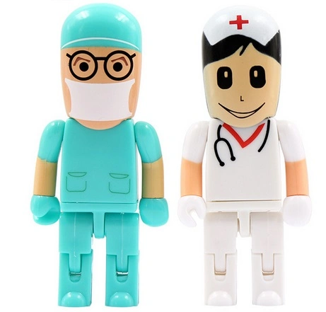 Médico de plástico de la unidad flash USB Pen Drive enfermera Robot memoria USB 2.0 3.0