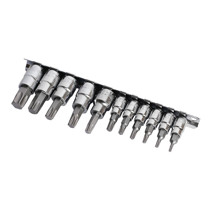 Fixtec Hand Tool Set Hardware Tools 11PCS 1/4"&3/8"Drive Bits Socket Set