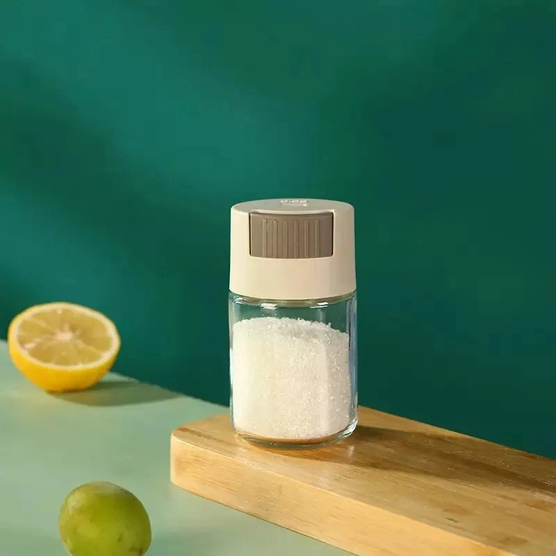 Glass Shaker Bottle Household Kitchen Quantitative Salt Sugar Shaker Seasoning Jar Sealed Moisture-Proof Glass Bottle