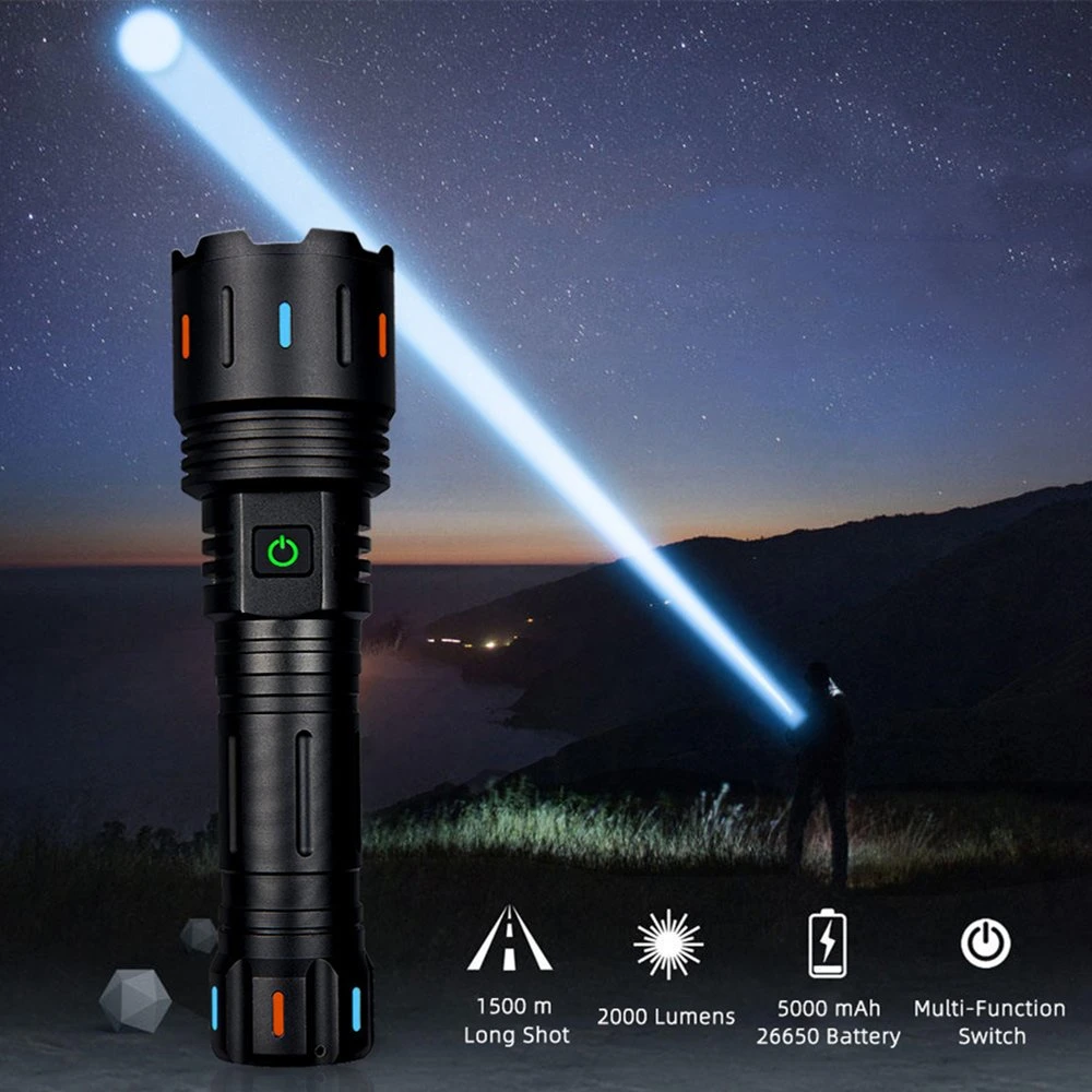 Helius 2023 Outdoor 3000m Longshot Laser Typ C wiederaufladbare LED, weiß Taschenlampen