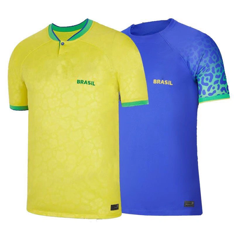 22-23 maillot du Brésil Home and Away 2022 Coupe du monde à l'écart no 10 Neymar Short Sleeve Version thaïlandaise de football Soccer Shirt