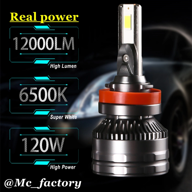 All in One Fan High Low Beam Car Lights H4 120W 12000lm LED Moto Auto Lighting Headlight 6500K White 9004 H4 LED Bulbs for LED Headlight