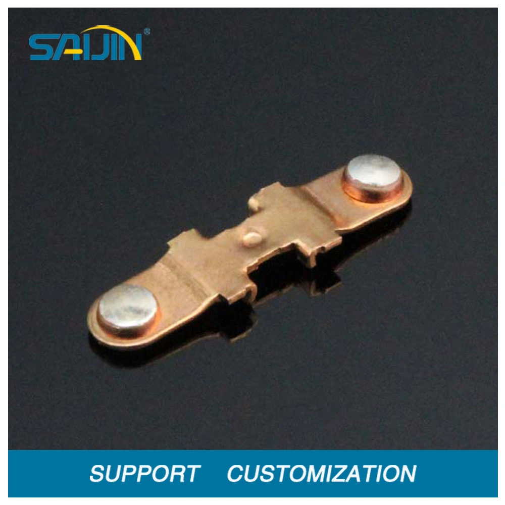 Electrical Brass Terminal Contact Part Silver Inlay Bimetal Switch Contact Metal Brass Socket Part