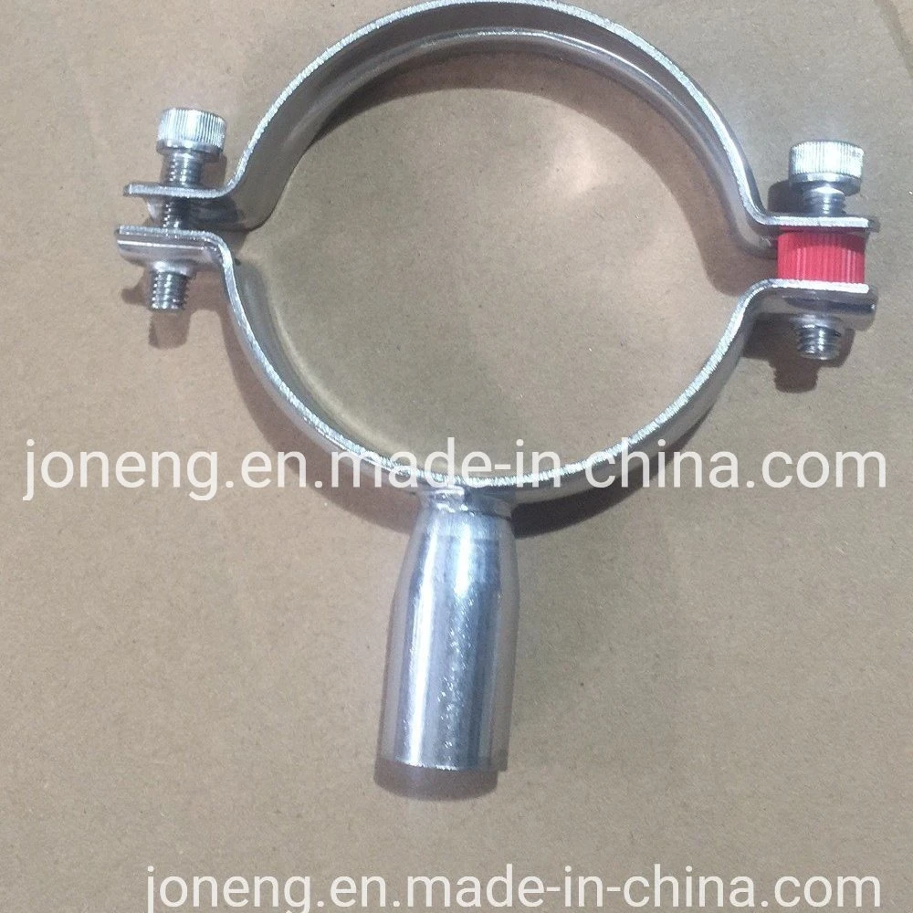 Stainless Steel Sanitary SMS DIN ISO Adjustable Threaded Pipe Split Ring Pipe Hanger with Red Inser