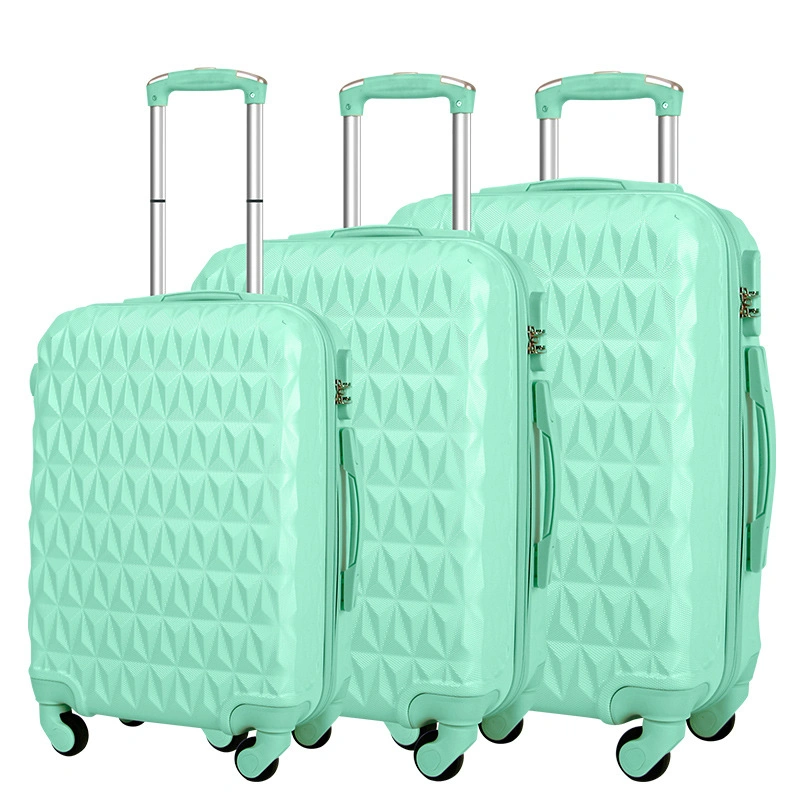 3 PCS Diamond Pattern ABS 20 24 28 Inch Suitcase Travel Luggage Set