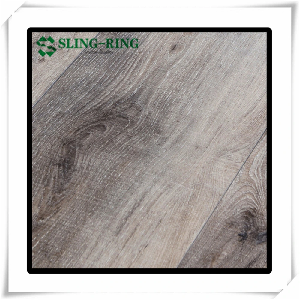 Contreplaqué Bois grain vinyle résistant à l'usure PVC SPC vinyle Cliquez sur plancher avec verrouillage pour une décoration de chambre