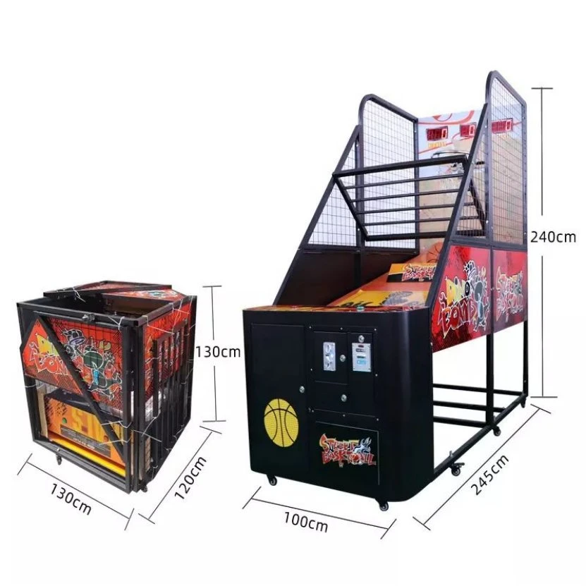 Jogos de máquinas de bolas de Entretenimento de Redenção Interior Coin Push Street Basquetebol Arcade Game Machine