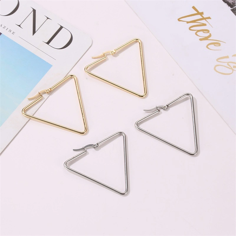 Women Earrings Triangle Hoop Earrings Ear Hoops Fine Jewelry Gifts for Her Esg14197