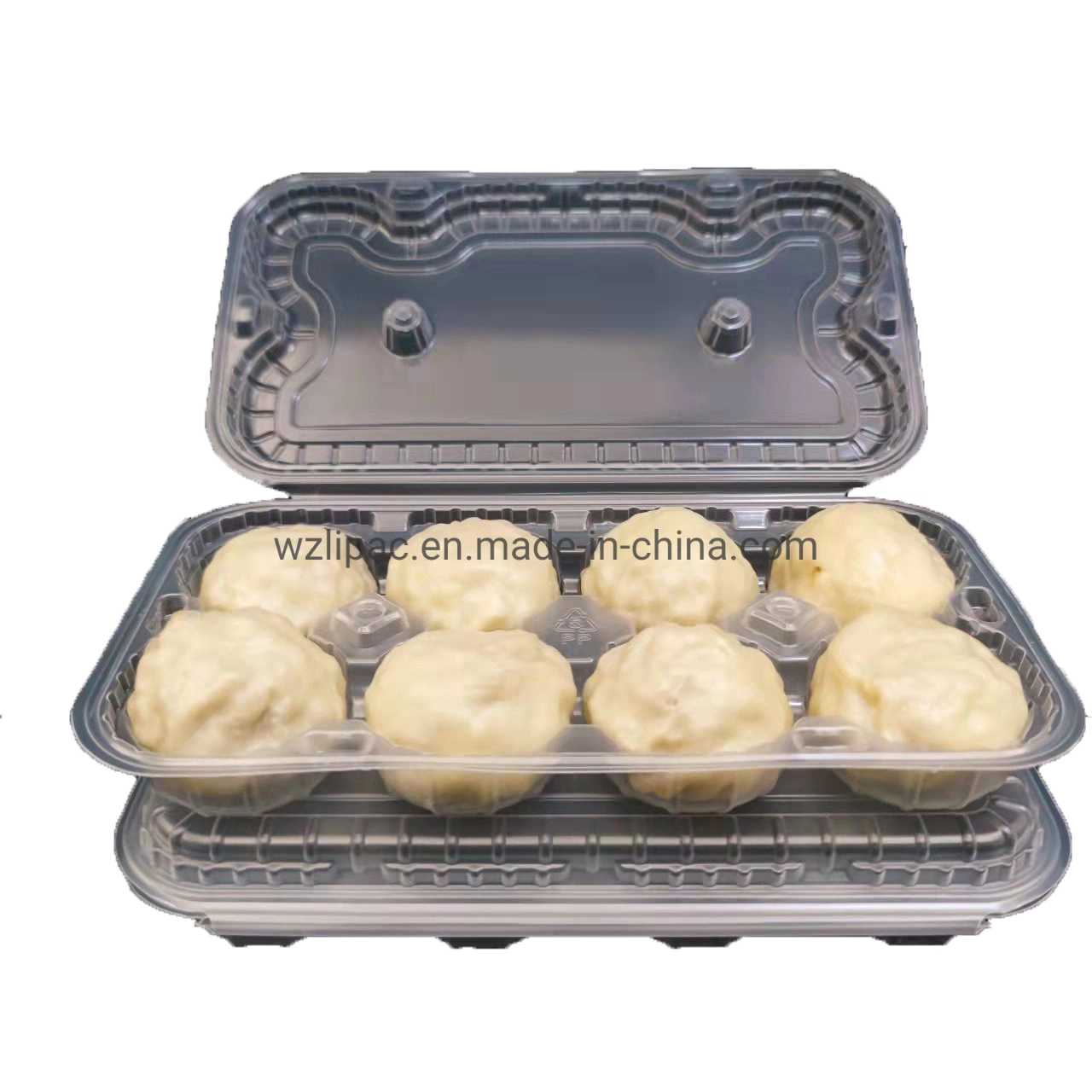 Disposable Plastic Cupcake Box Dividers Hinged Style Cupcake Container