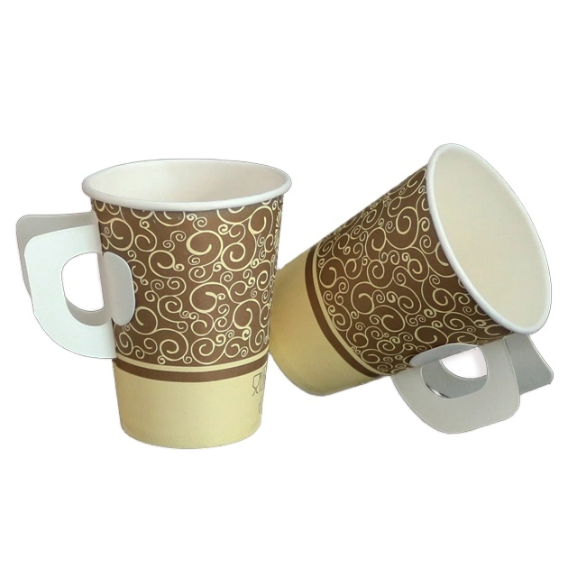 China Manufacturer Bulk Price Disposable Handled Insulated Disposable Paper Gobelet En Cups for Coffee