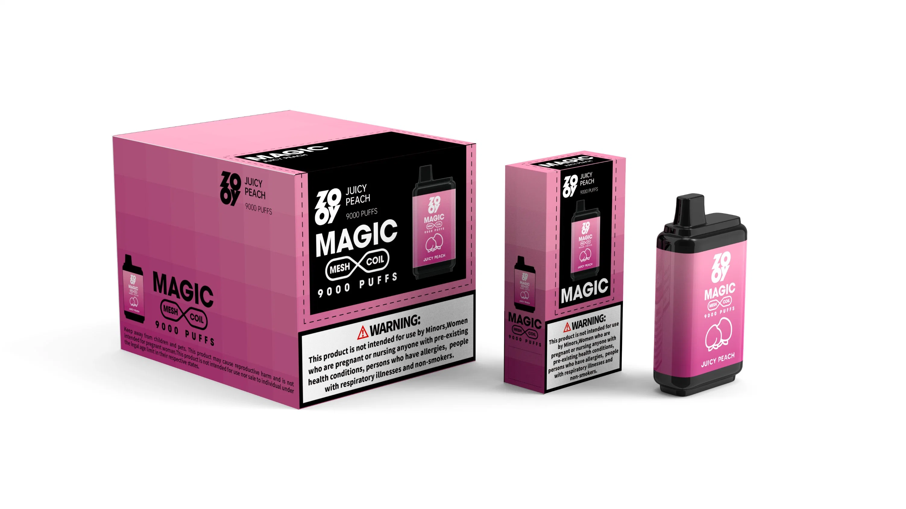 Новый продукт идеи Zooy Magic 9000 Puffs одноразовые Vape E к прикуривателю 650 Мач Аккумулятор 16мл предварительно заполненным тележек Регулируемая мощность Vapes насадка 9K бар