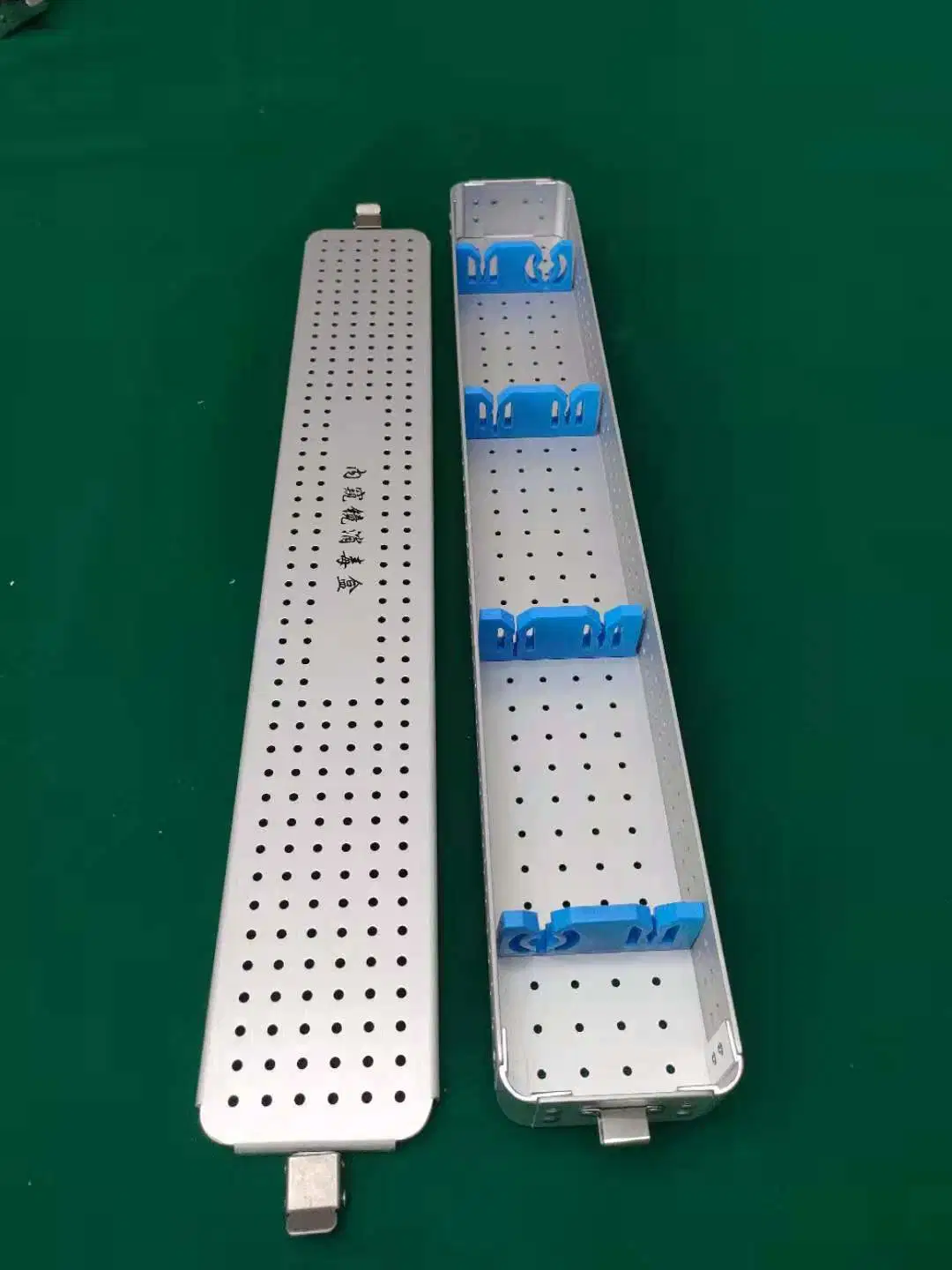 Single-Layer Aluminum Alloy Sterilization Box Silicone Mat for Sterilization Tray Disinfection Case Sterilising Tray