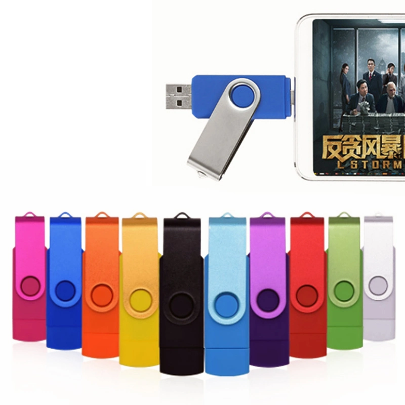 Torça OTG Tipo 8GB, 16GB, 32GB USB Pen Drive 8 plástico giratório GB Unidade Flash USB