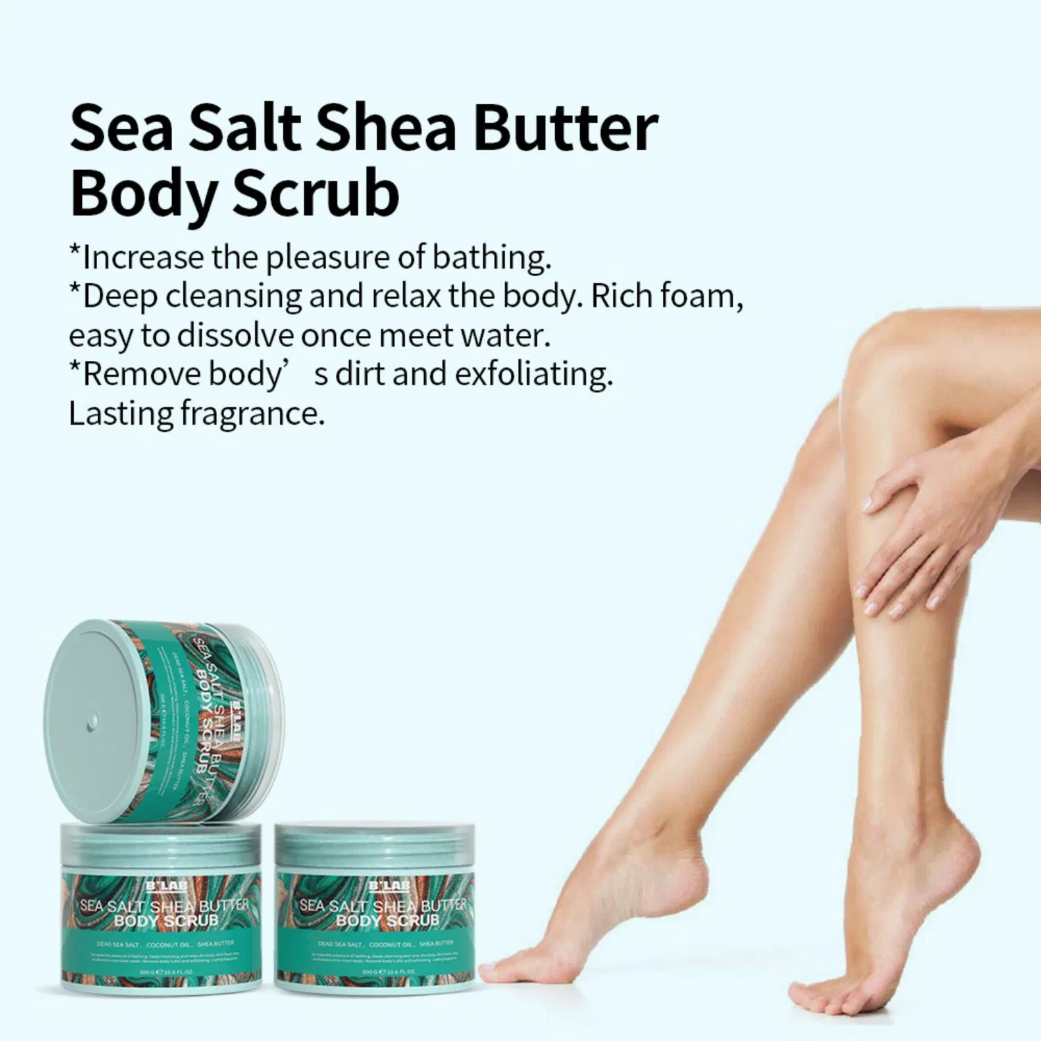 Wholesale/Supplier Rich Foam Organic Sea Salt Shea Butter Body Scrub