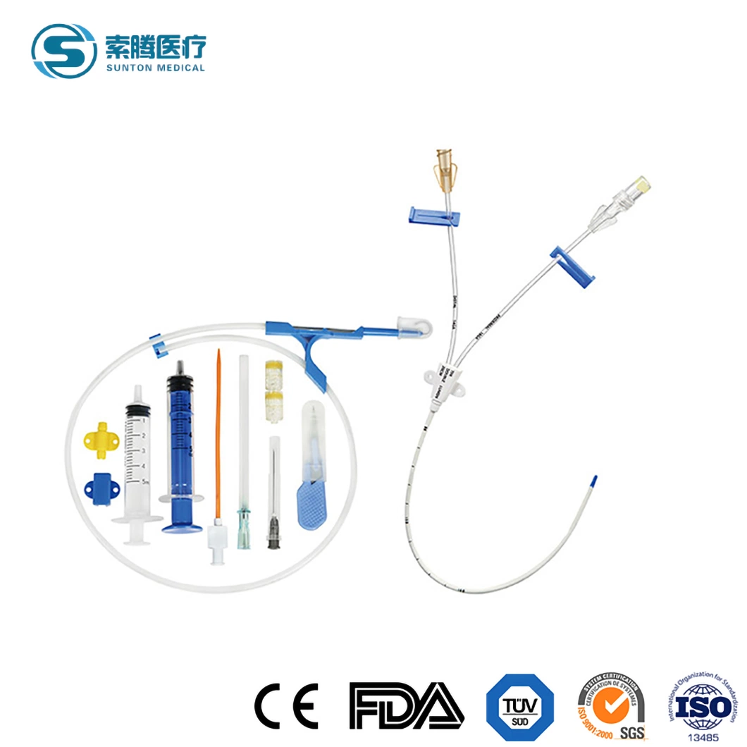 Catéter Venoso Central Médica Sunton Kit CVC de alta calidad China Lumen Individual/Doble/Triple Lumen Lumen Lumen/4 Kit de catéter venoso central fabricantes