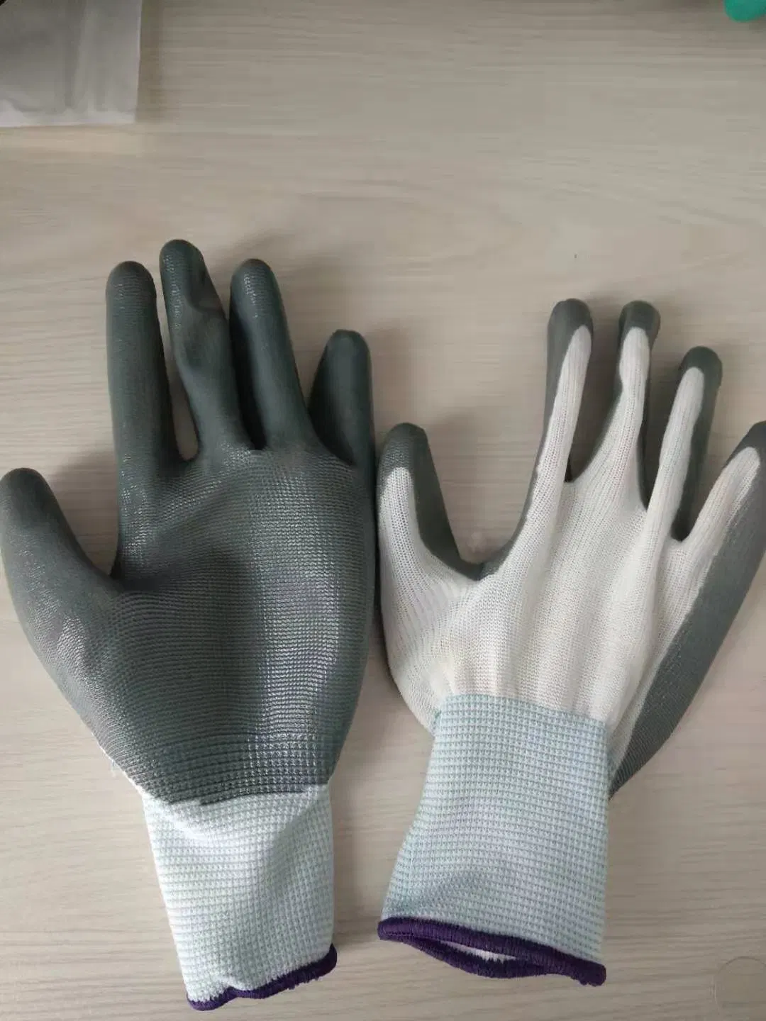 White Electrical Insulation Grey Nylon Nitrile Coated Working Gloves