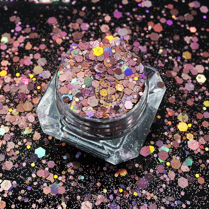 Holographische Tumbler Mix Glitter Großhandel Bulk Nail Art Dekoration Chunky Glitter-Pulver