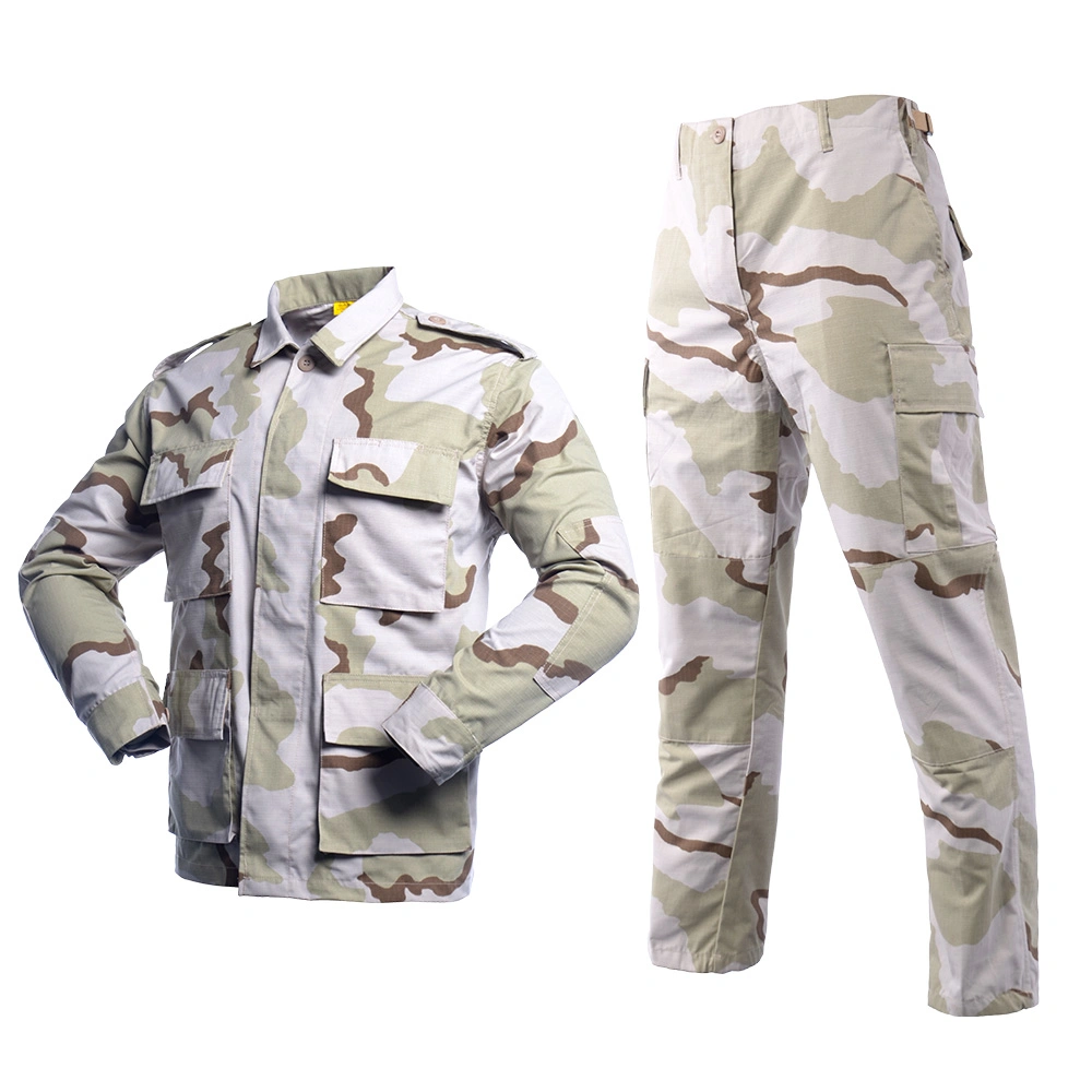Desert camuflagem em tecido de poliéster/algodão grosso Bdu Estilo Militar Uniforme de combate