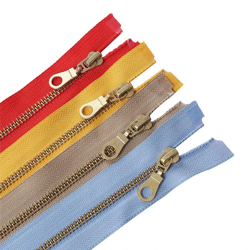 Coffee Color 5# Brass Metal Zipper Separate Open Tail Zippers for Sewing