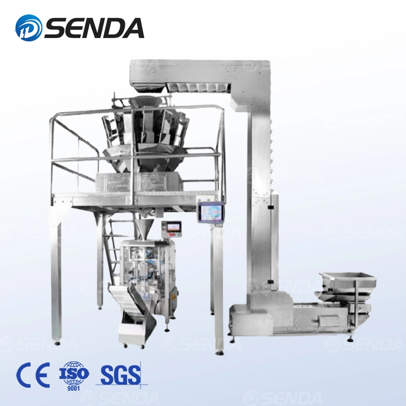 Vffs Combination Scare Vertical Particles/Peanuts/Beans/Pet Food/Oatmeal/Chips Snack Packing Machine