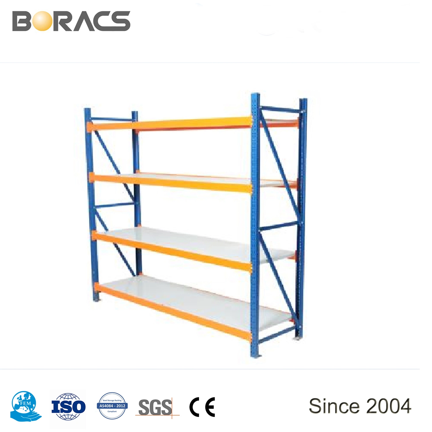 Étagères de stockage à longue portée OEM populaires pour entrepôts industriels de service moyen / Rayonnages de stockage / Étagères en acier