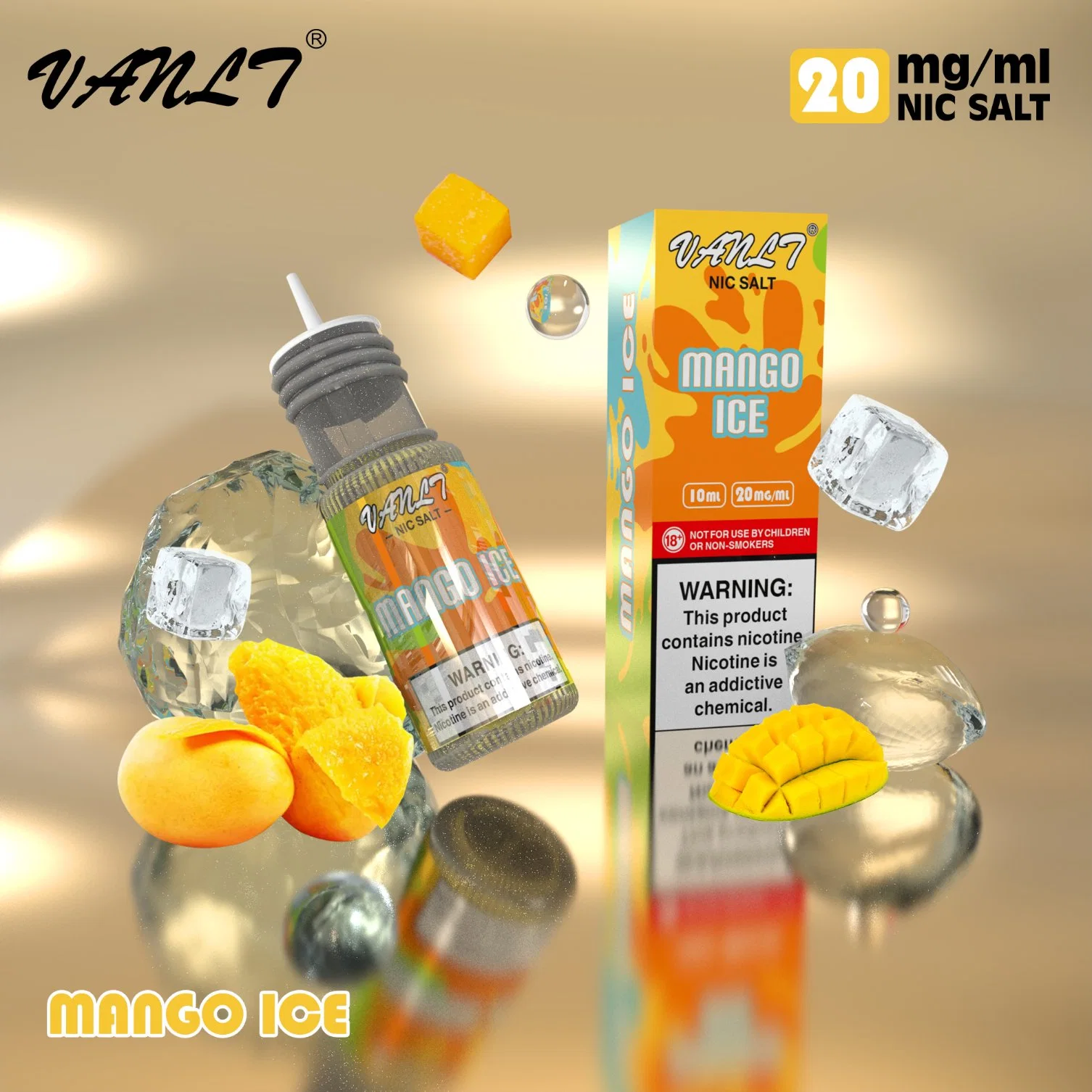 Vanlt Mango Ice Flavored Nicotine Salt E-Liquid, Wholesale Vape Juice, E-Juice OEM Manufacturer in China